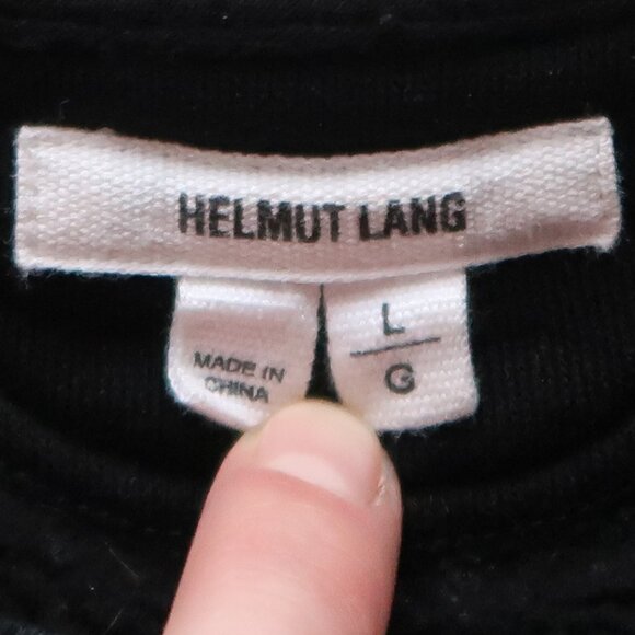 Helmut Lang Black Cotton Moto Sleeve Sweatshirt with Drawstring Hem Size L - Picture 7 of 9